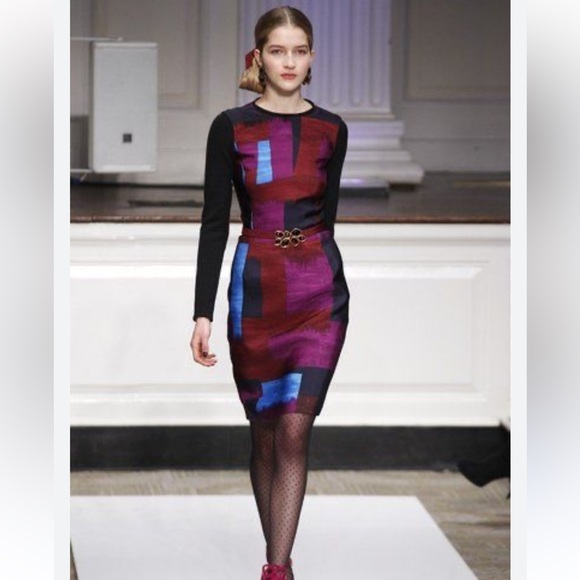 Nwot Oscar de la Renta colorblock Dress